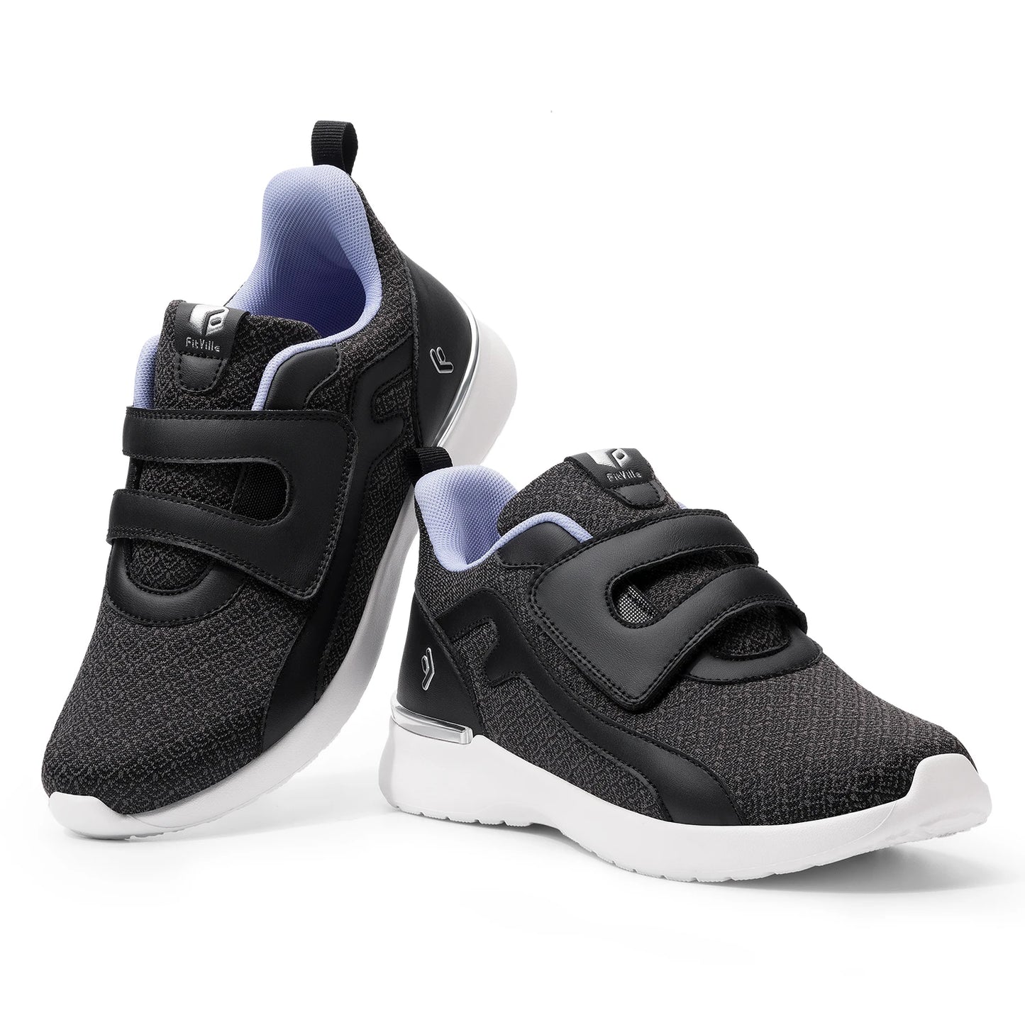 Dames sneakers met brede wandelschoenen, lichtgewicht, ademend en verstelbaar voor dikke voeten met ondersteuning van de voetboog