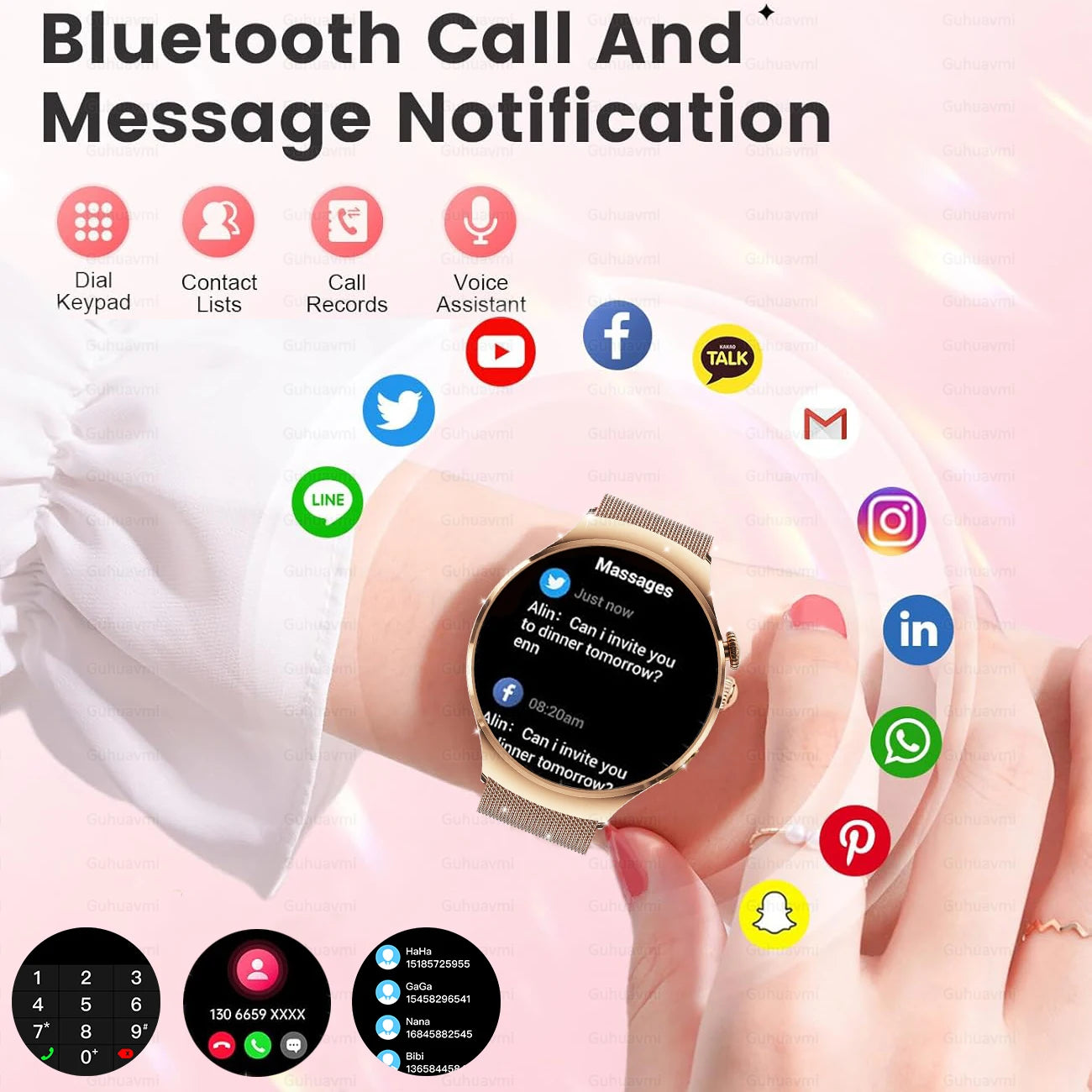 2025 New Lady's Fashion Smart Watch AMOLED HD Screen GPS Sport Heart Rate Bluetooth Call Waterproof Outdoor Smartwatch For Women
