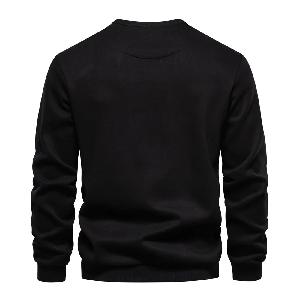 Men's Zipper Pocket Cotton Blend Sweatshirt For Casual Sport Pullover Men's Sweatshirts