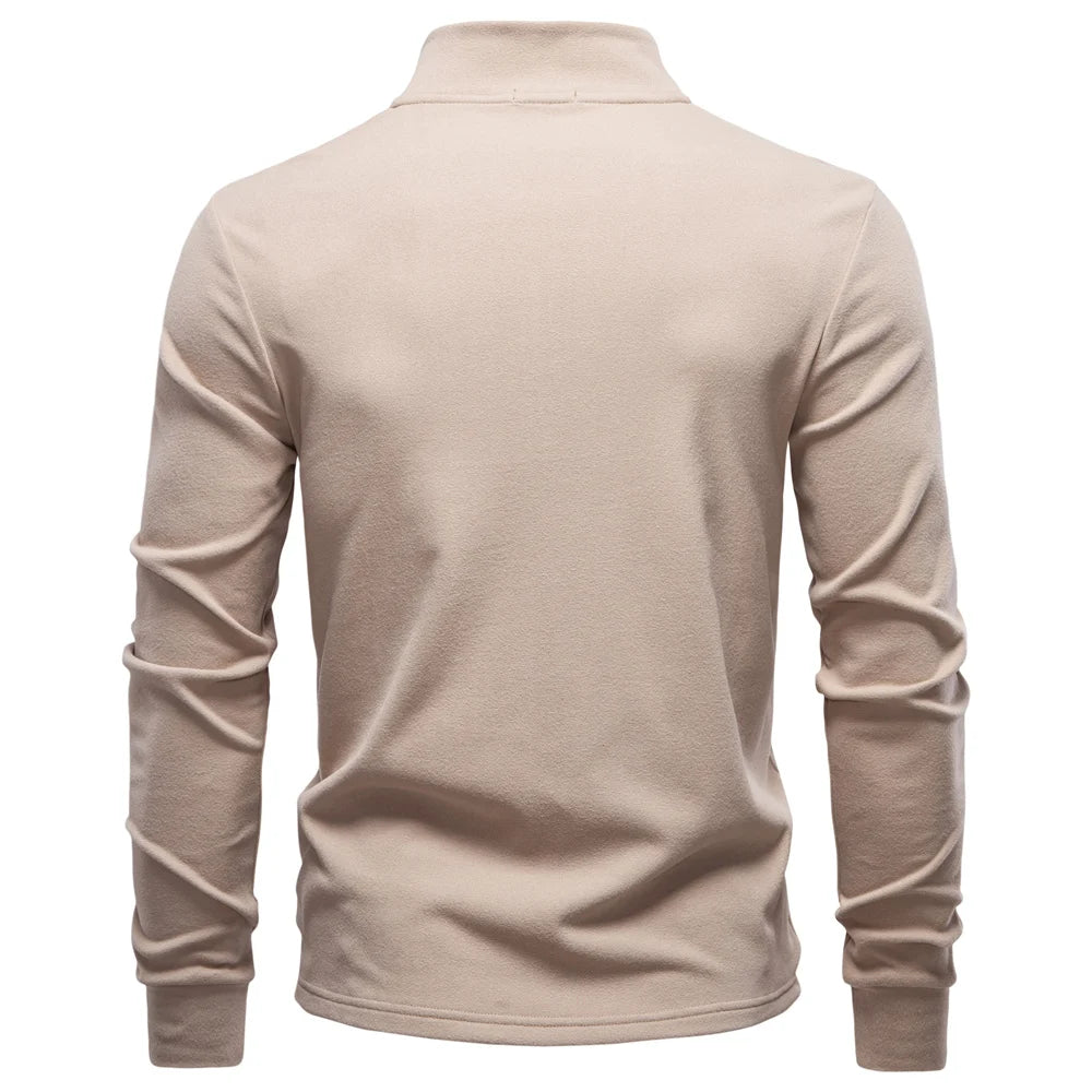 Men's Solid Colour Zipper Soft Shell Long Sleeve Sweatshirt Breathable Warm Pullover Casual Streetwear Jacket‌ For Men