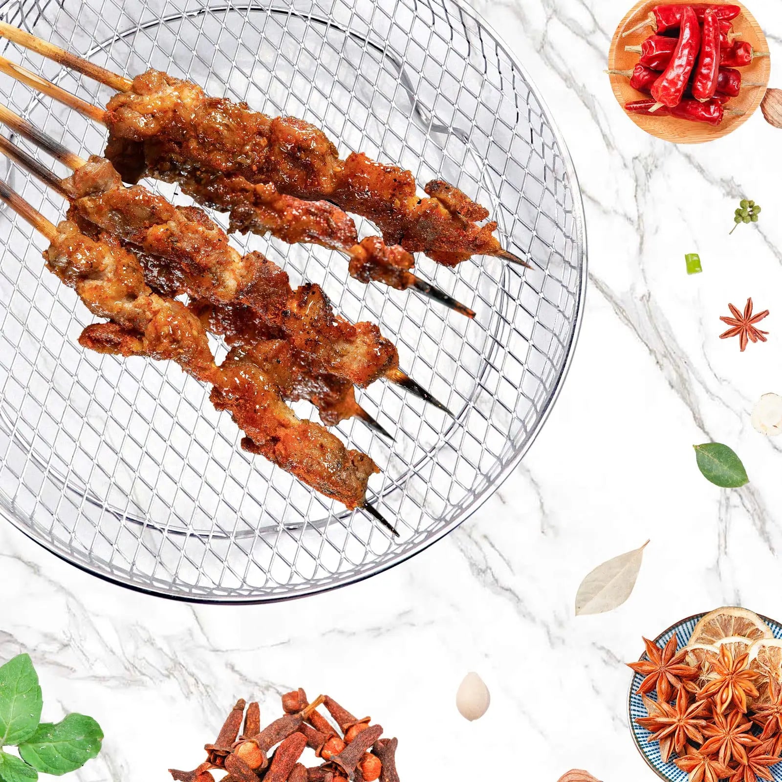 Air Fryer Rack, Set of 3, Stackable Multi-Layer Stainless Steel Dehydrator Rack, Air Fryer Accessories Oven Steamer Basket