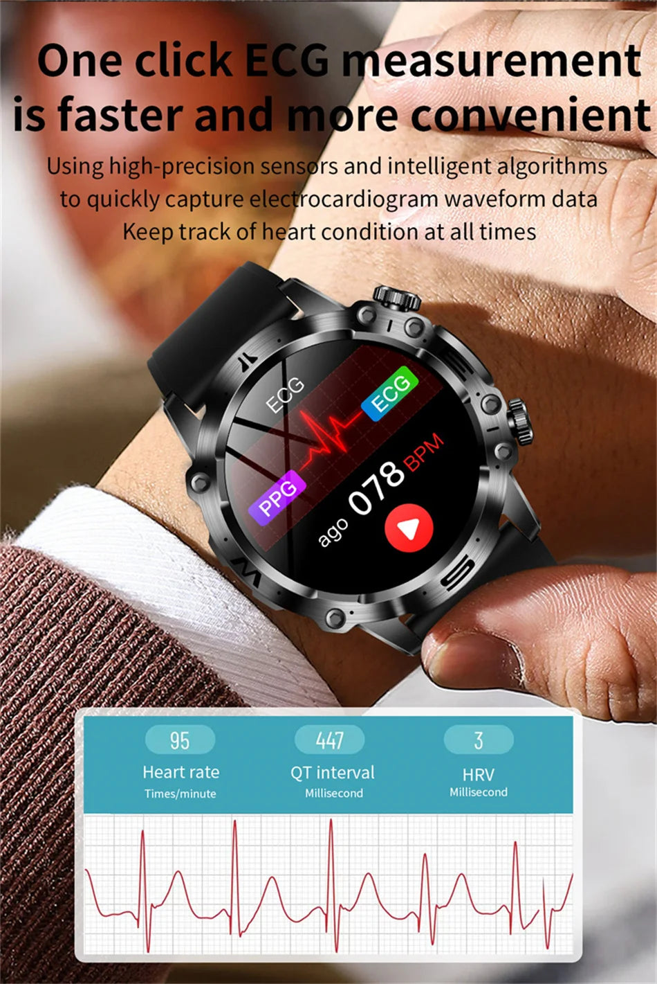 2025 Nieuwe Smart Watch Monitoring Bloeddruk Urinezuur ECG + PPG Fitness Tracker Klok Bluetooth Call Health Smartwatch Voor Mannen