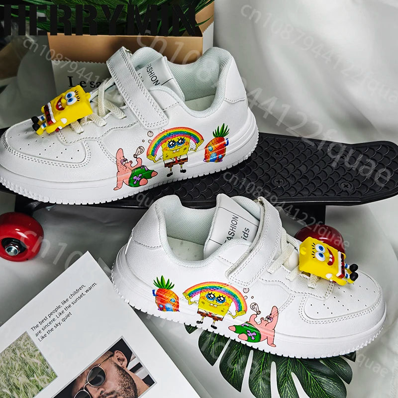 SpongeBob Gift Children Shoes Student Casual Kid Sneakers Girls Boys Running Fashion Sports Shoes Cute Christmas Birthday Gift