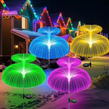 Solar Jellyfish Lights LED Outdoor Waterproof 7 Color Change Garden Landscape Patio Pathway Lawn Decor Solar Flower Lights