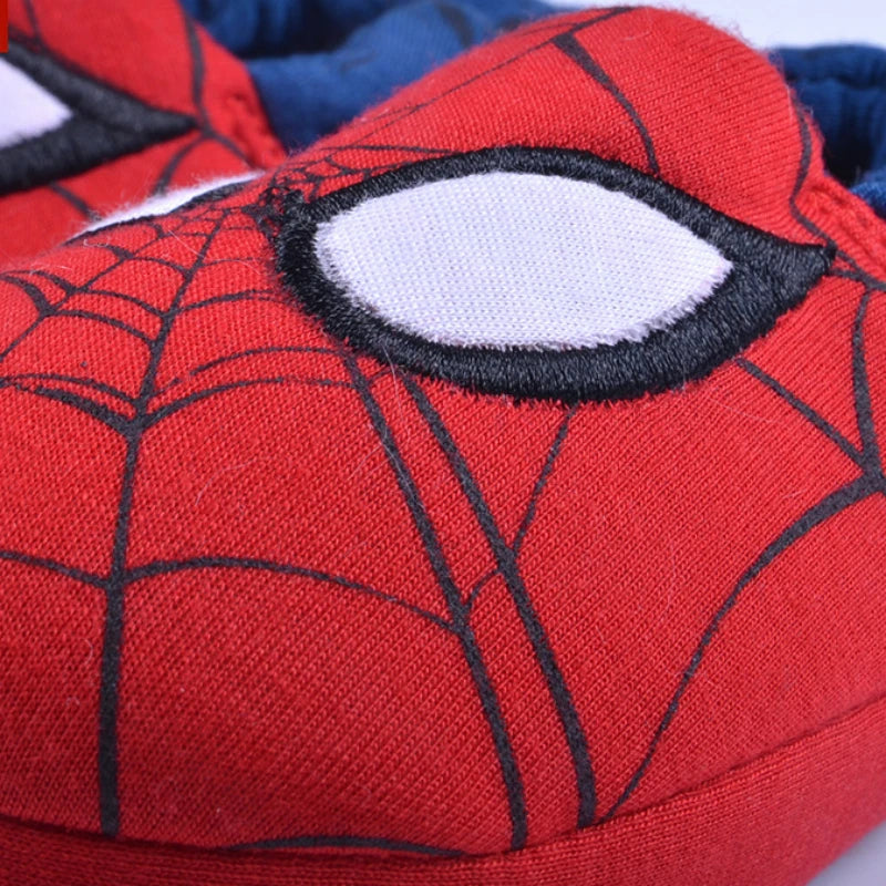 Unisex Adult & Children Indoor Home Slippers Heel Cotton Anti-Skid Floor Children's Shoes Breathable Cartoon Red Slippers Size 26-46