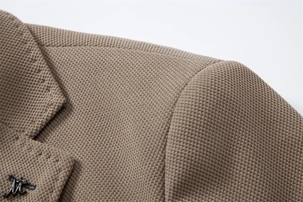 Men's Single Breasted Blazer Solid Colour Autumn Winter Slim Fit Business Casual Suit Jacket Male Blazer with Pocket