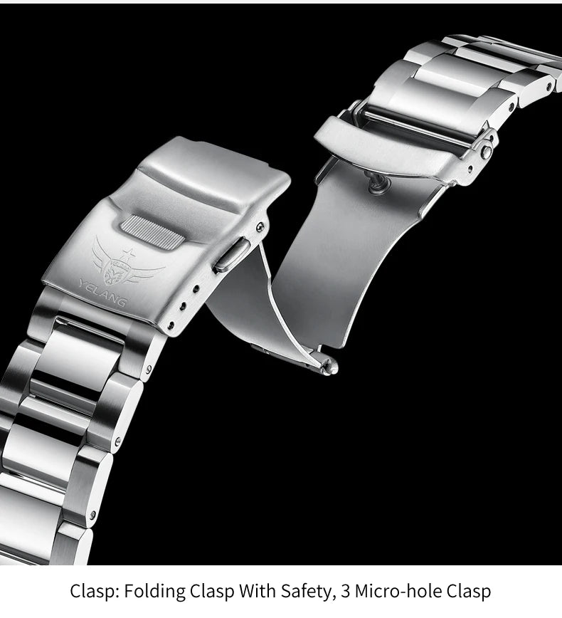 Yelang Men Dress Watch 44mm Vintage Dial Retro Business Luxury Sapphire Japan 8N40 Automatic Mechanical Waterproof 30Bar Reloj