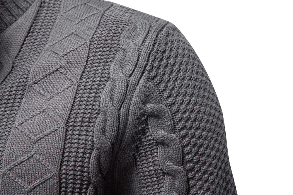 Men's Classic Zip-Up Jacket Cotton Solid Colour Fleece Lined Winter Warm Outdoor Sports Luxury Casual Male Outerwear