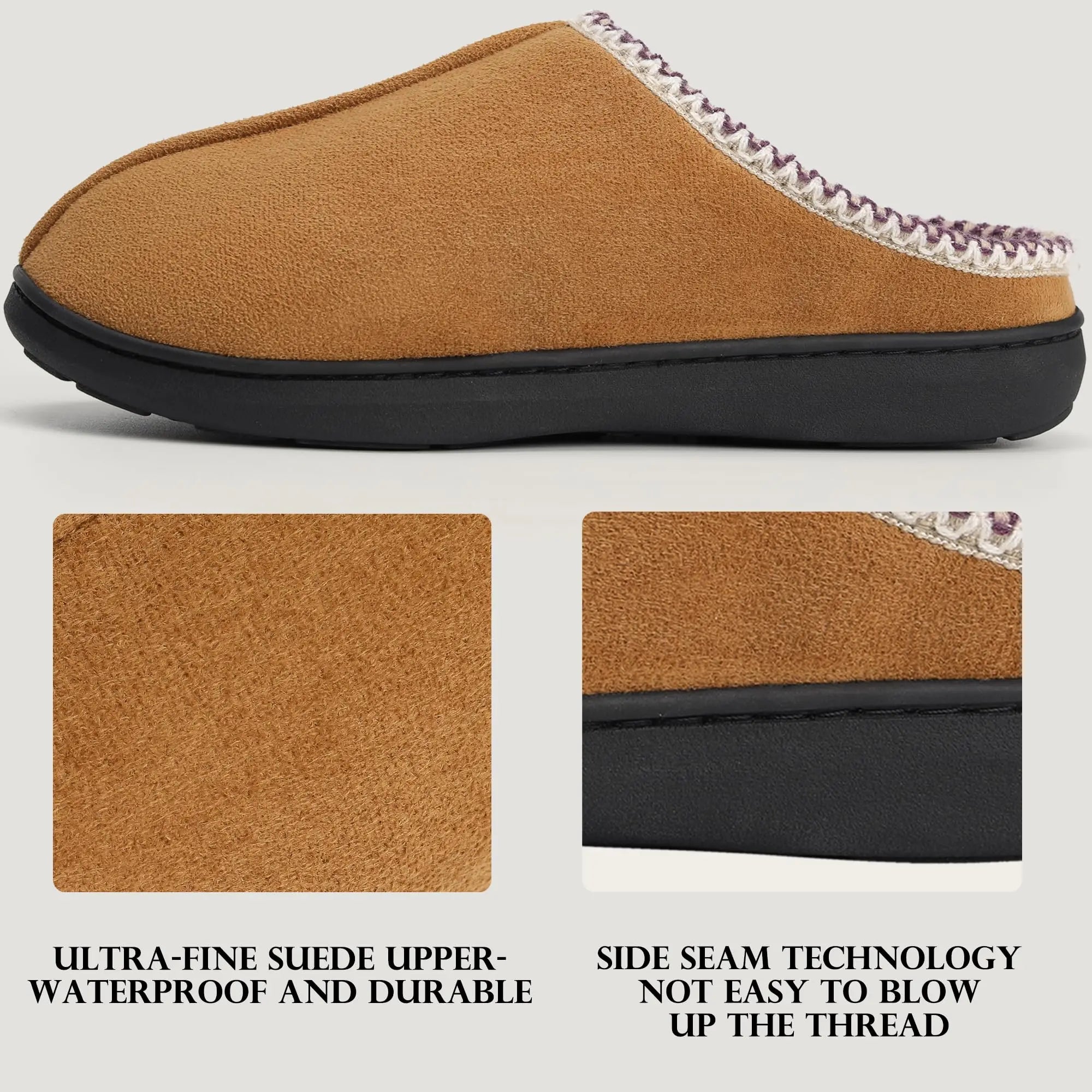 Unisex Winter House Slippers Anti-Slip Fluffy Warm Memory Foam Cotton Slippers With Durable Rubber Sole for Men & Women