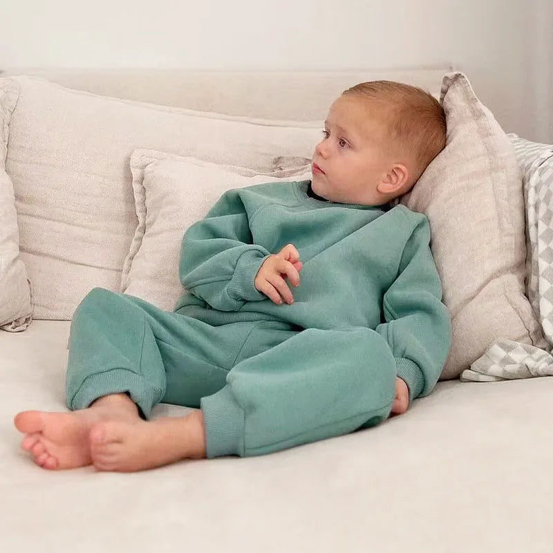 New Spring Boys Clothing Kids Girl Loose Leisure Sports Suit Children 2PCS Hoodie + Sweatpants 4-6Y Unisex