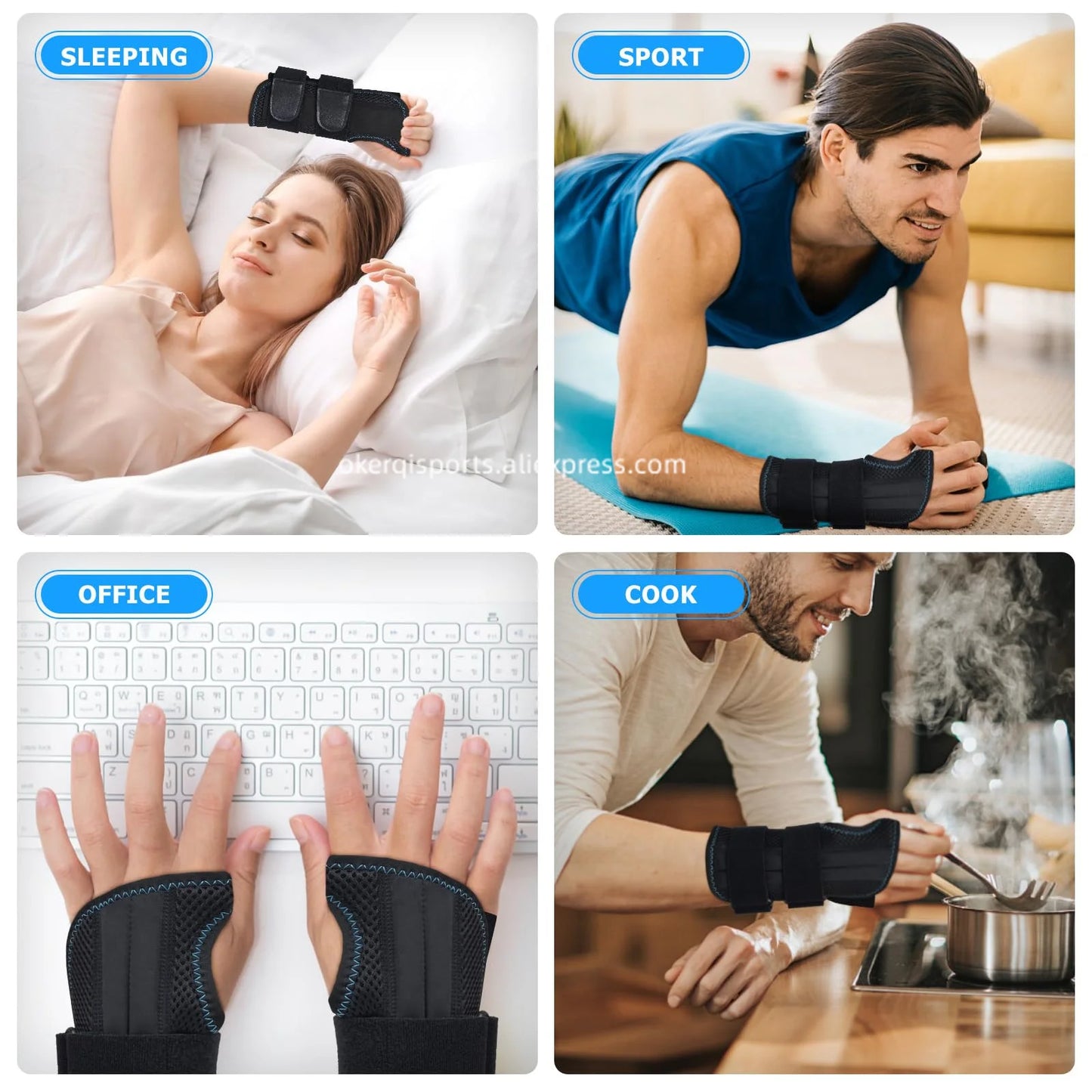 1 stuks verstelbare polsband polsondersteuning polsbrace sport linker- en rechterhand polsondersteuning voor fitness, gewichtheffen en pijnverlichting