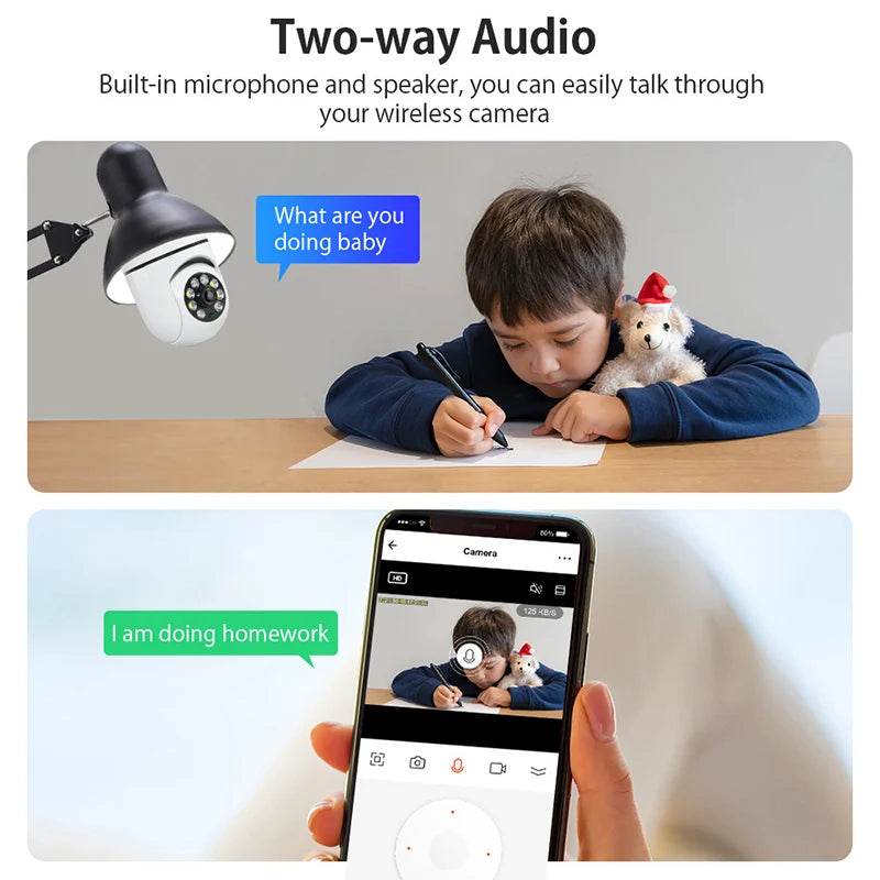 Wifi IP E27 Bulb Surveillance Camera Night Vision Wireless Home Camera CCTV Video Security Protection Baby Mini Cam