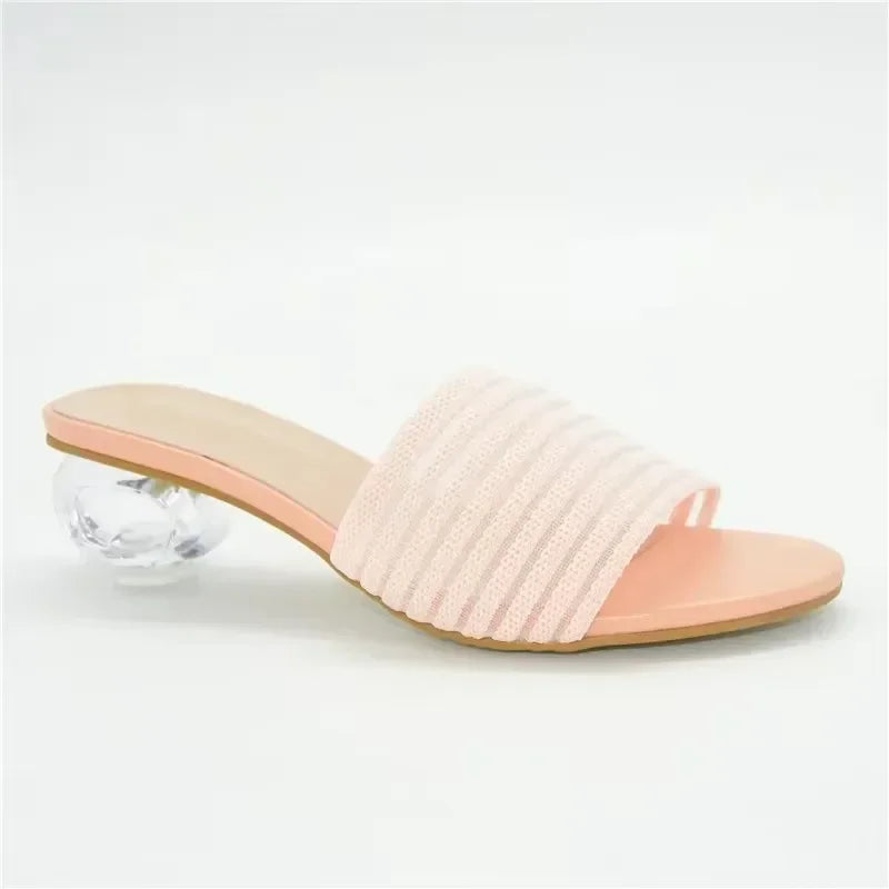 Italian Party Shoes Decorated with Big Rhinestone Women's Shoes Sexy Ladies' Open Toe Designed Pumps