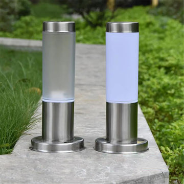 Outdoor White PC Frosted Acrylic Shade Pillar Lamp Landscape Corridor Porch Path Post Light Lamp Pillar Bollard Light for Home
