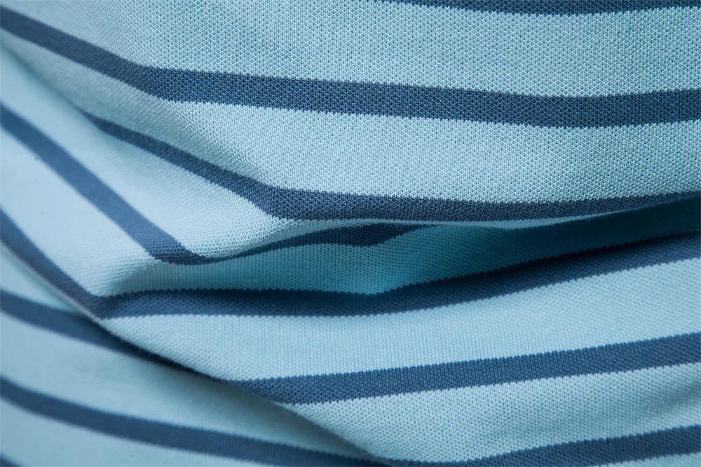 Cotton Embroidery Men's Polo Shirts Casual Striped Short-sleeved Polo Shirts for Men New Summer Polos Men Clothing