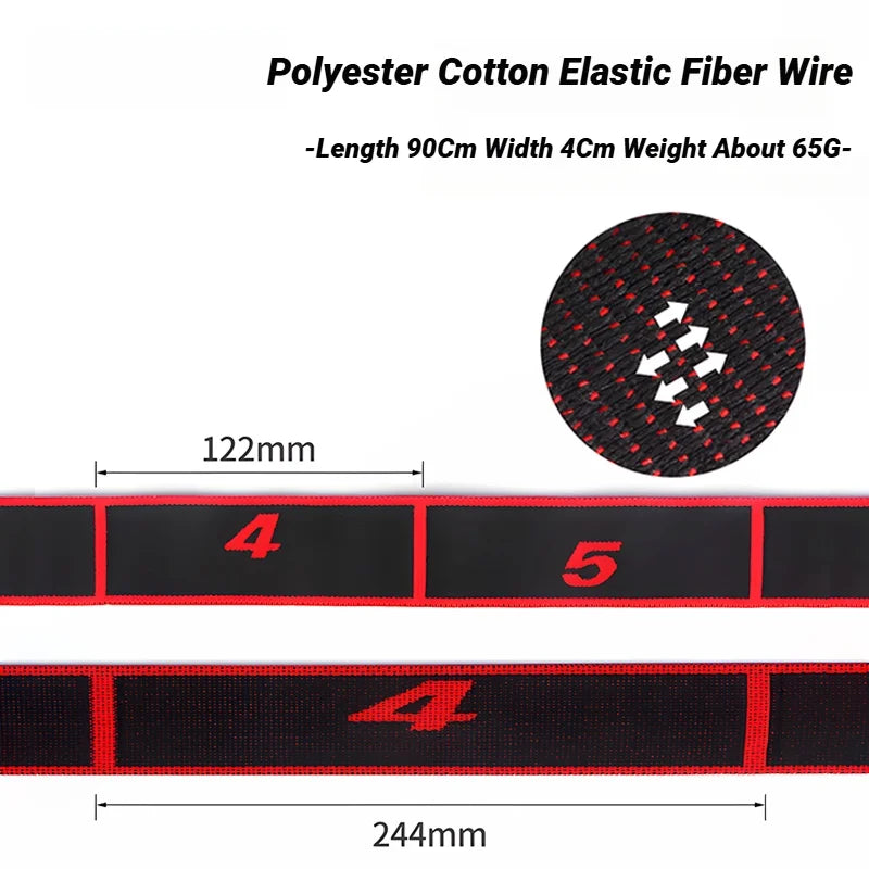 8 Section Style Dance Resistance Band Yoga Stretching Pilates Fitness Digital Elasticity Elastic Stretch Training Tension Belt