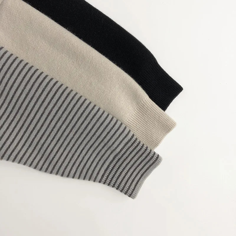 Kindertruien met bontvoering, jongenstruien, halve coltrui, meisjes gebreide trui voor kinderen van 0-6 jaar, unisex