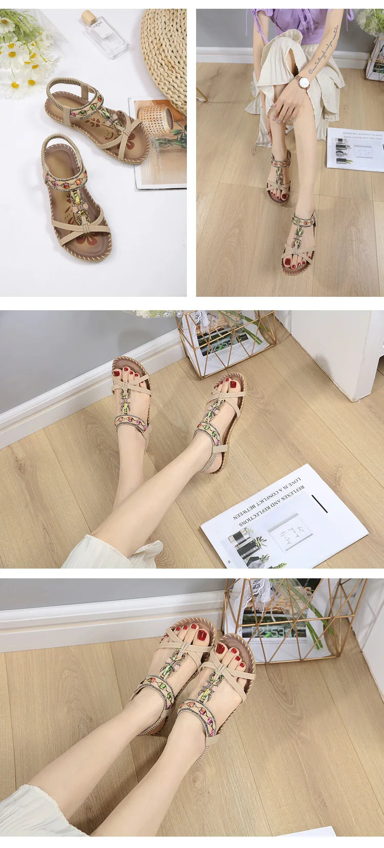 Sandals Shoes Women Summer Fashion Casual Ladies Shoes Party Women's Sandals Beach Flat Sandal Women Footwear Female