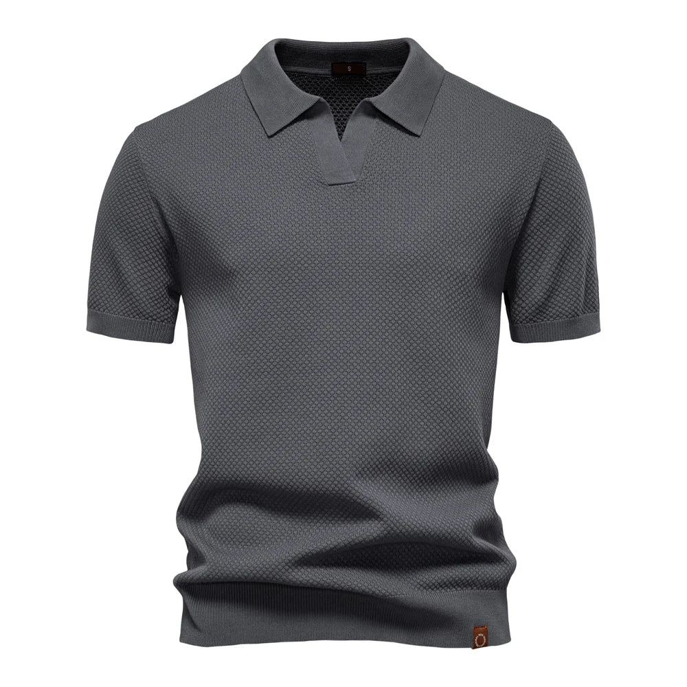 Men's Summer Breathable Polo Shirt Short Sleeve Solid Colour Casual Polo Shirts for Men Lightweight Stretch Polo ﻿