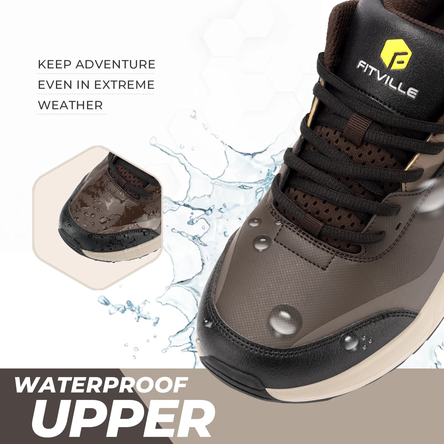 Men's Shoes Wide Width Outdoor Hiking Shoes Lightweight Breathable for Swollen Feet Correction Toes Relieve Pain