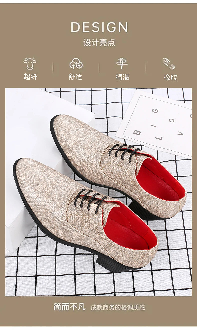 European Style Men Retro Height Heel Formal Dress Oxfords Shoes Purple Gold Male Wedding Party Evening Dressing Shoes