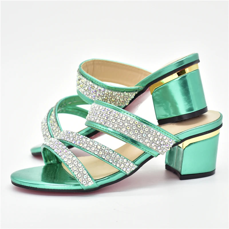 Women Sweet Style Rhinestone-Decorated Women Wedding Shoes for Royal Wedding Party Sling-Backs for Ladies' Party