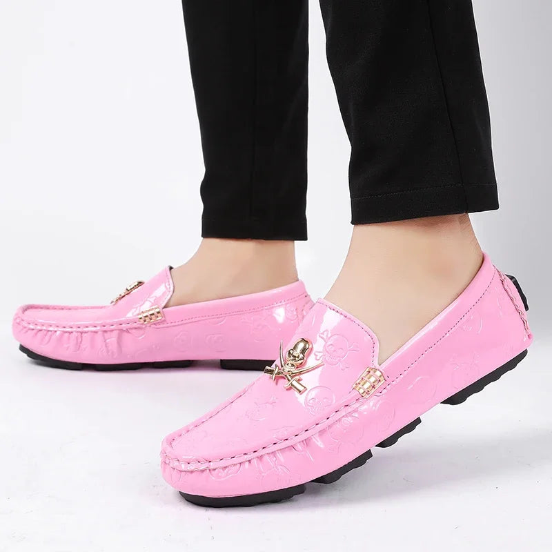 Luxury Style Male Formal Wedding Shoes Slip-on Men Pink Fashionable Casual Moccasins Shoes Big Size 47 48 Adult Party Shoes