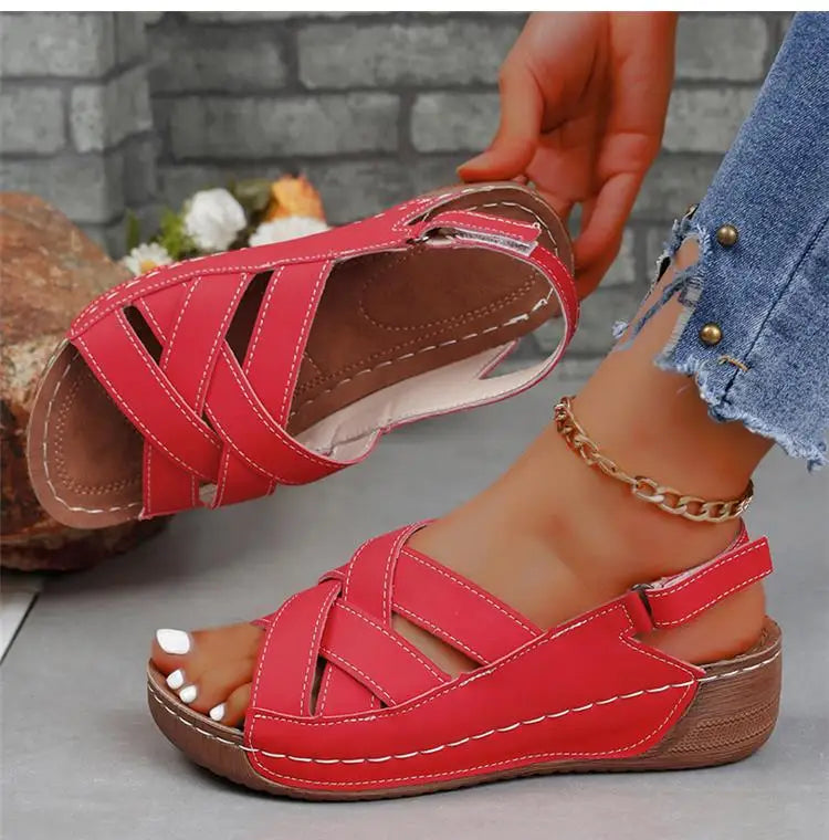 Woman Shoes Sandals Summer Party Walking Shoes Non-Slip Sandals Woman Wedge Shoes Woman Breathable Footwear Sandal Women Female