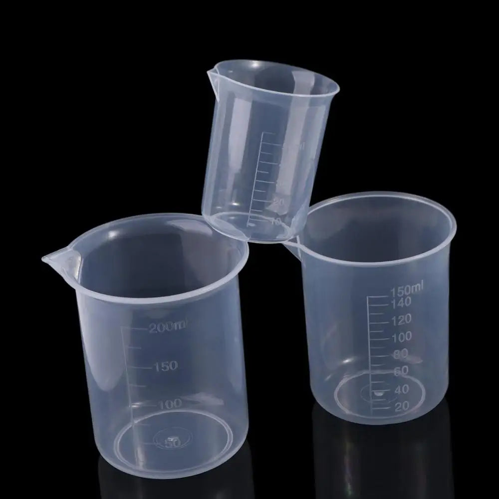 Plastic Transparent Measuring Cup for Kitchen Chemical Laboratory Test Stackable Graduated Cylinder Beaker Mixing Cups