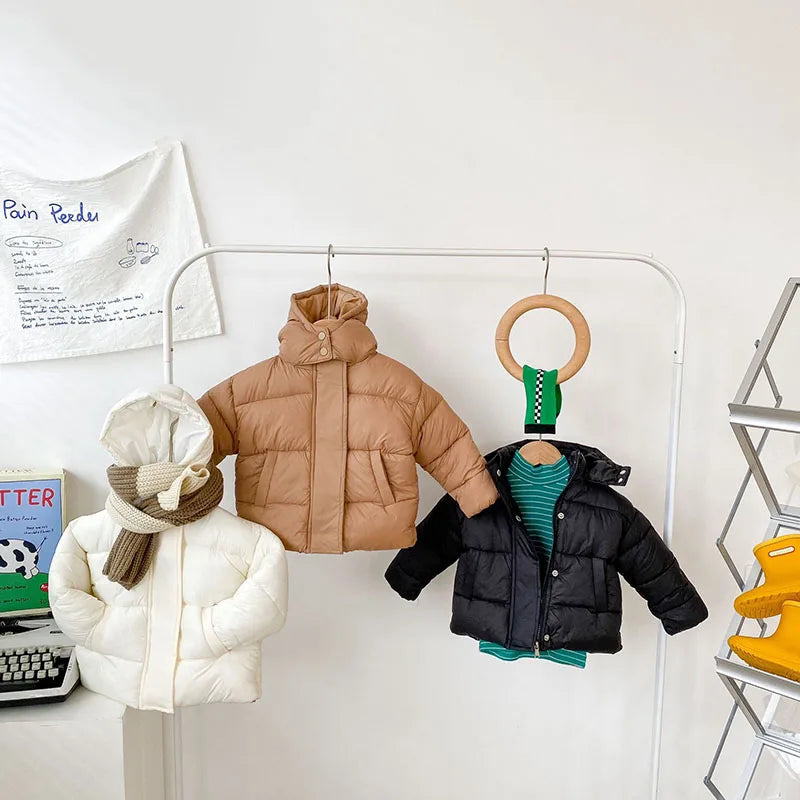 Winter Kids Parkas Korean Style Girls Boys Fur Coat Hoodie Boys Thicken Outerwear 7T Unisex