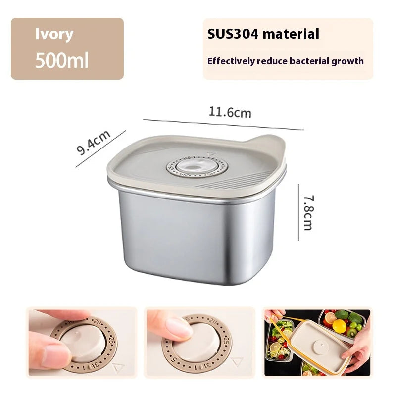 304 SS Airtight Leakproof Containers, BPA-Free - Fridge/Freezer/Microwave Safe, Stackable - Home/Kitchen Lunch Box Fruits/Meals