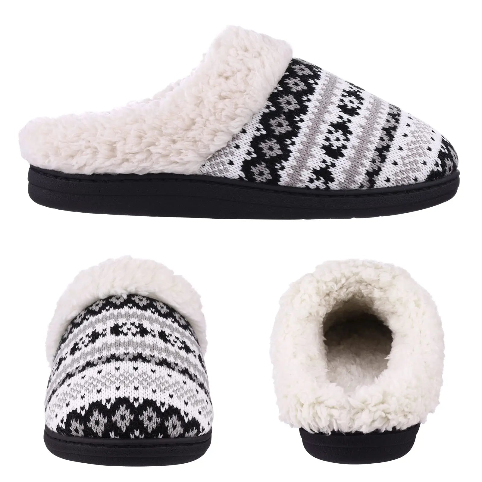 Unisex Winter Fur Slippers Warm Cosy Plush Fluffy Home Cotton Shoes Plush Anti-Skid and Indoor Furry Slippers For Men & Women