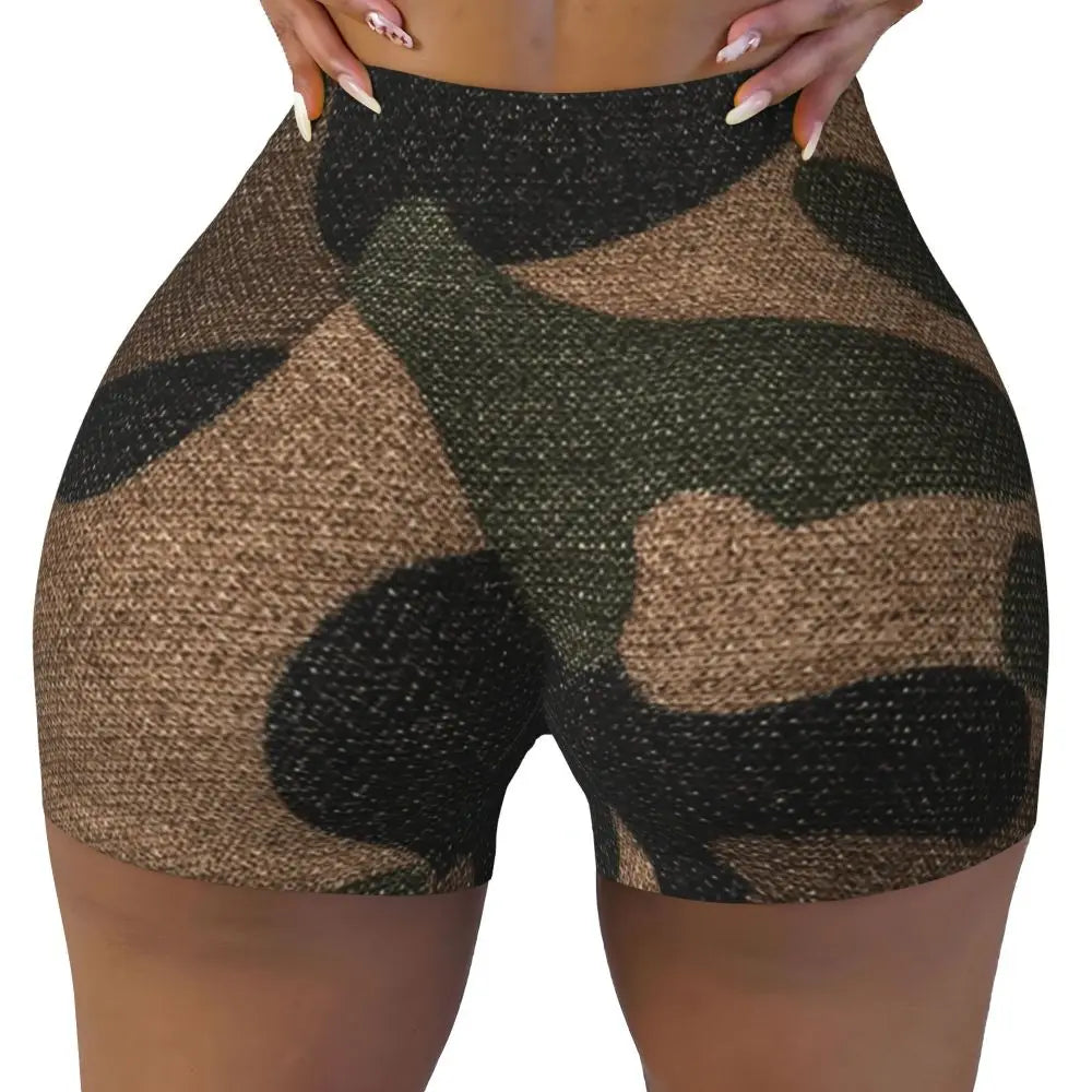 Custom Marpat Camo Workout Volleyball Biker Shorts for Women Woodland Camouflage Gym Yoga Shorts