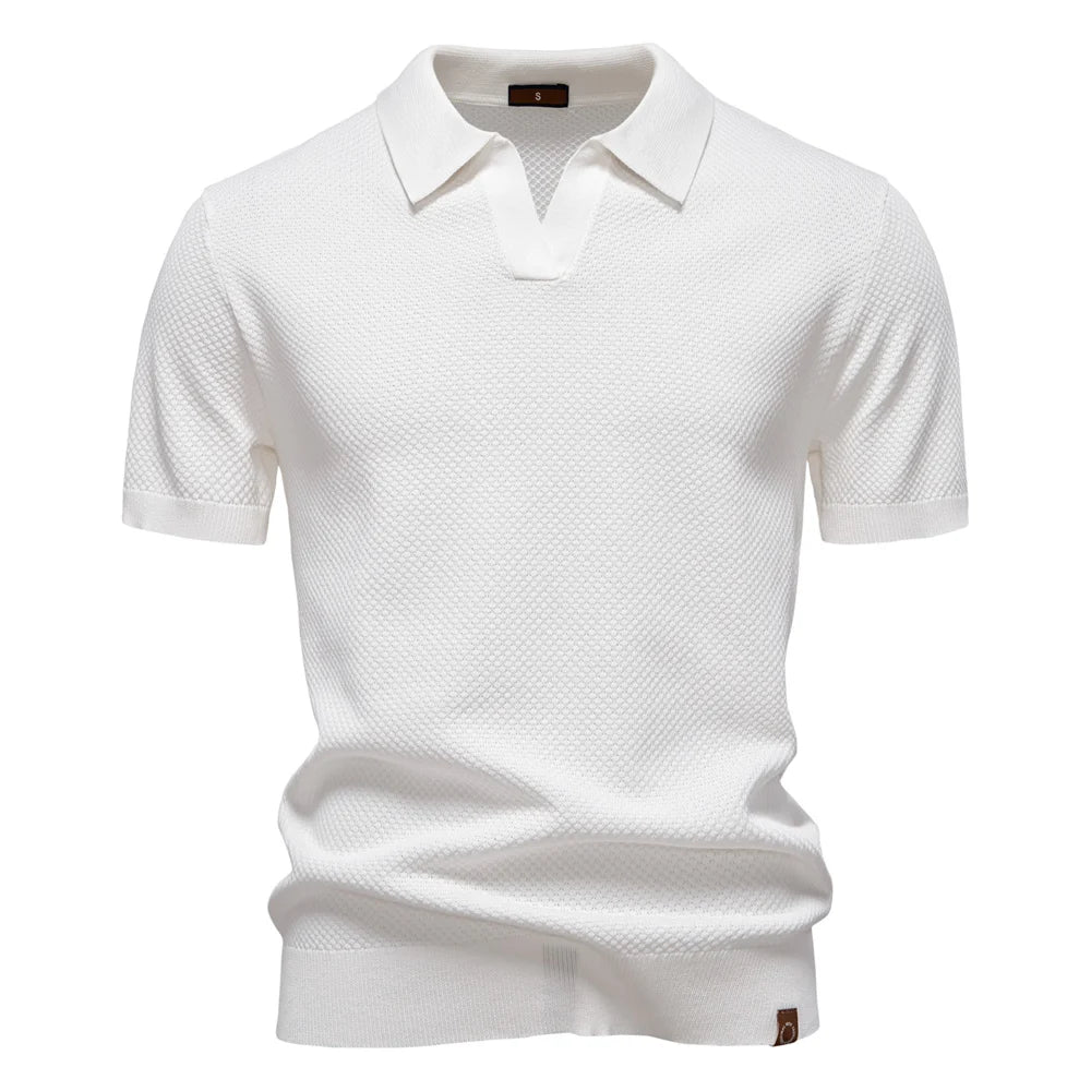 Men's Summer Breathable Polo Shirt Short Sleeve Solid Colour Casual Polo Shirts for Men Lightweight Stretch Polo ﻿