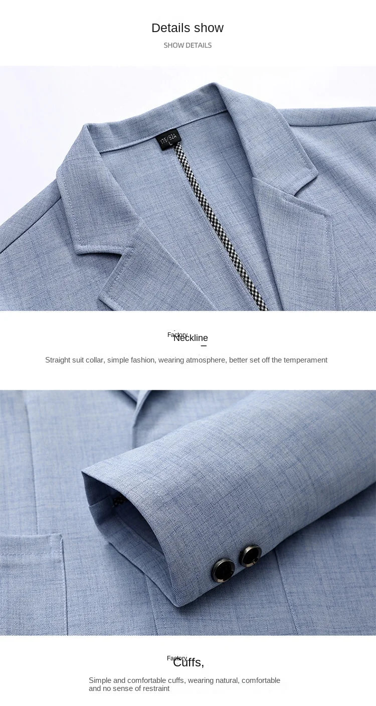 Men's Sun-Proof Coat, Light and Breathable Summer Long-Sleeve Jacket, Male Daily Business Casual Suit Size S-4XL