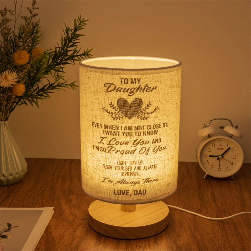 LED European Cloth Cover Table Lamp Solid Wood Base USB Plug Simple Nordic Bedroom Desktop Eye Protection Bedside Table Lamp