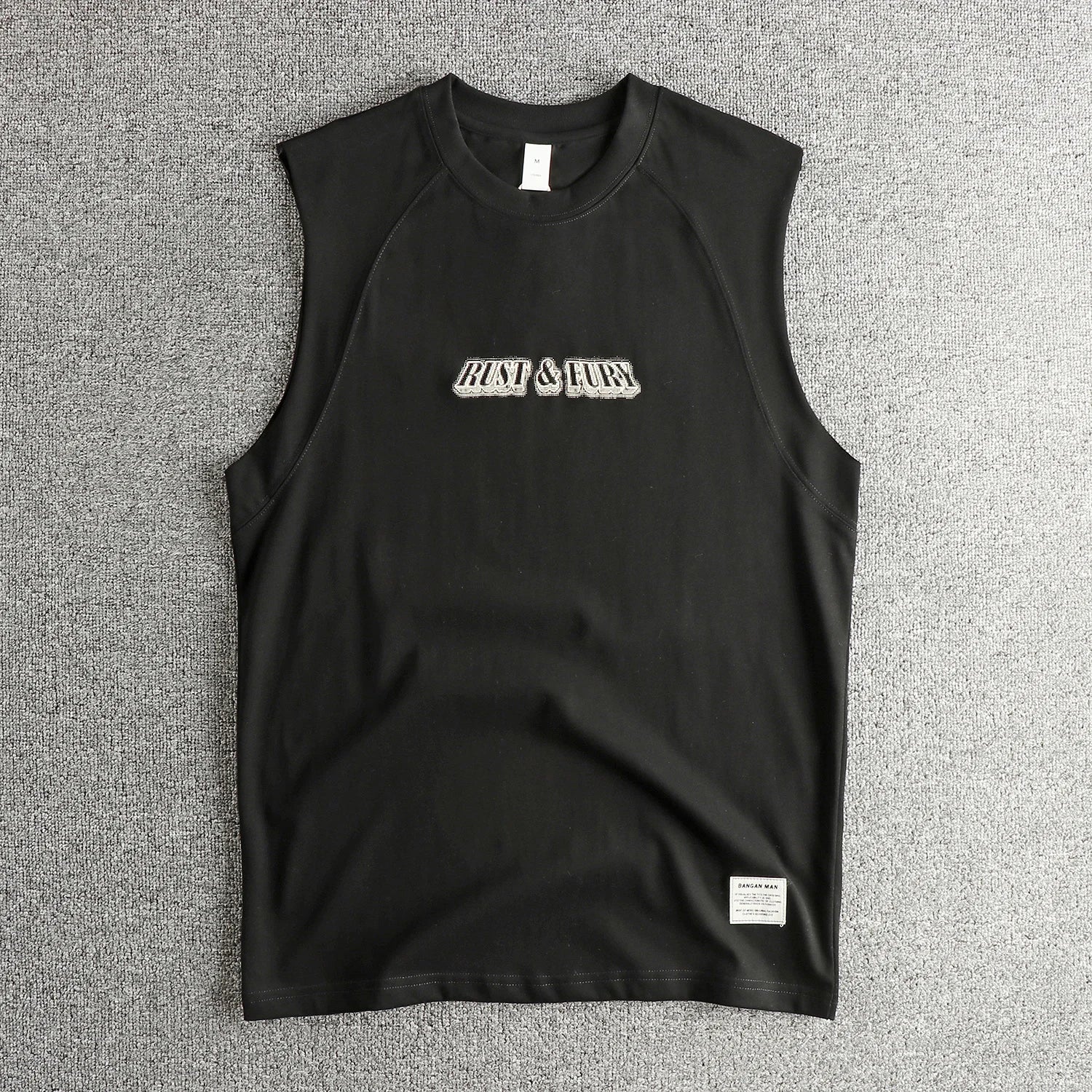 Summer New American Retro Sleeveless O-neck 3D Letter Printed T-shirt Men's Fashion 100% Cotton Basketball Sports Casual Vest