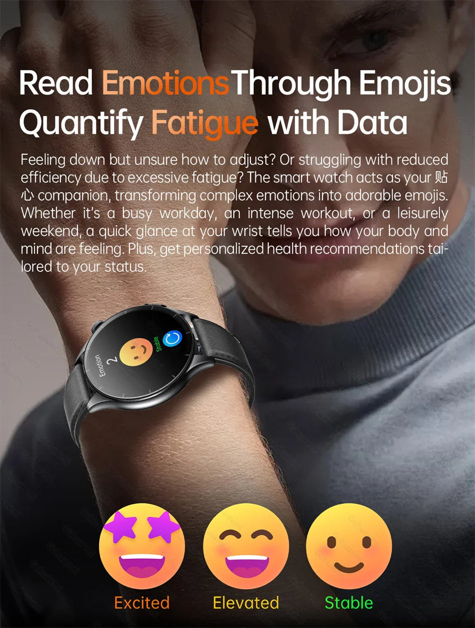 2025 Nieuw Smart Watch NFC ECG+PPG Bloedzuurstof Urinezuur Bloeddruk Saffier Smartwatch Heren - Compatibel met Samsung Galaxy, Xiaomi en Huawei IOS