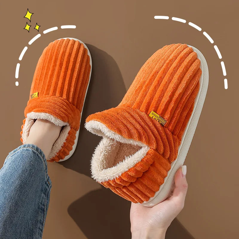 Unisex Warm Plush Fur Winter Slippers Indoor and Outdoor Fluffy Warm Fuzzy House Shoes With Fuzzy Soft Furry For Men & Women