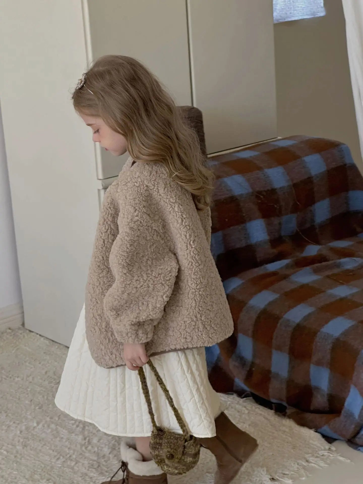 Children's Fleece Coat Spring Autumn Korean Style Female Loose Coat Kid's Thick Casual Outwear Girls Clothing 2-7Y Girls