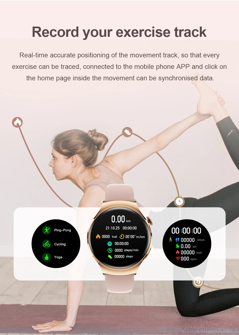 2025 Women's Fashion Smart Watch AMOLED HD Screen GPS Sport Heart Rate Bluetooth Call Waterproof Outdoor Smartwatch For Ladies