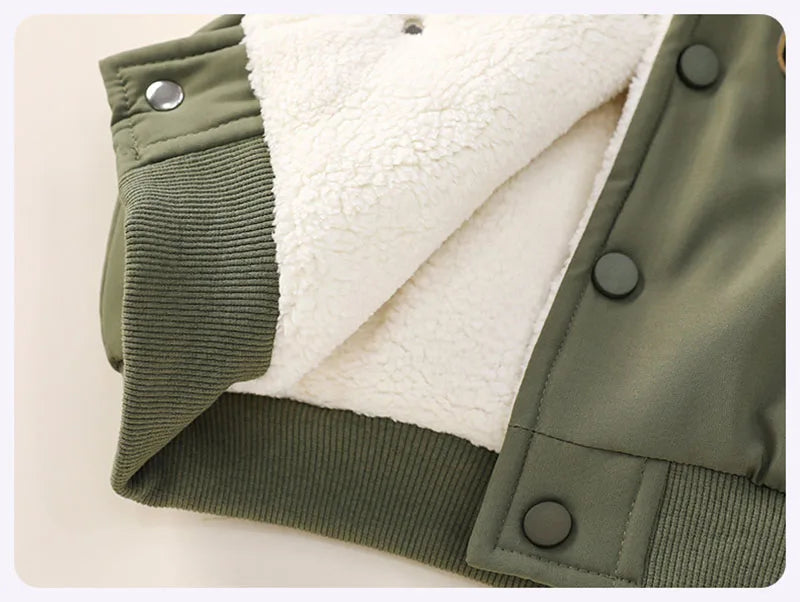 New Autumn Boy's Thicken Vest Cartoon Letter Kids Outwear Waistcoat Winter Warm Children Fleece Padded Clothes 1-7T Unisex