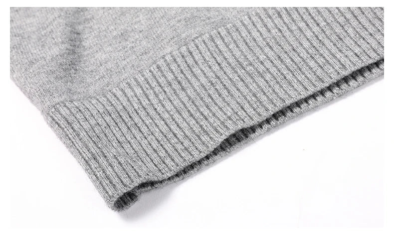 Men's High Quality Fashion Brand, Woollen Knit Pullover V-Neck Sweater, Autumn and Winter Casual Male Jumper