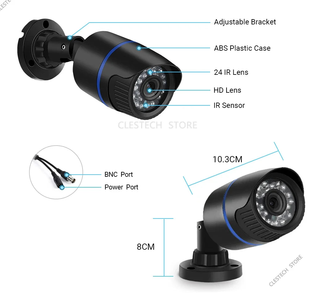 AHD CCTV Camera 3000TVL 1080P 2MP Full HD ALL Brand OK Outdoor Waterproof IP66 Night Vision Mini Surveillance With Bracket