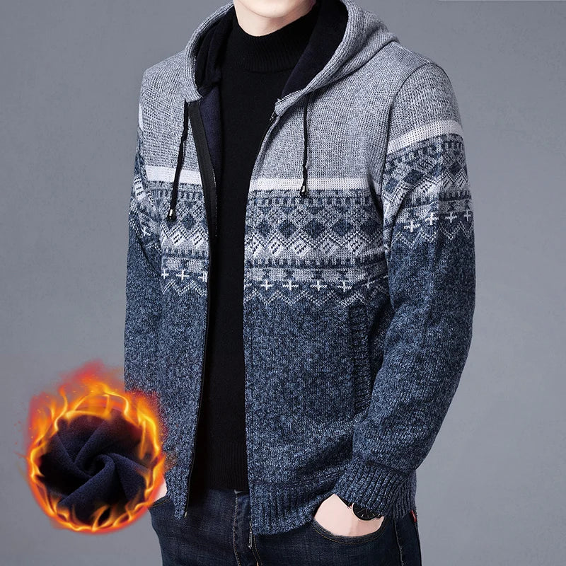 Men's High Quality Hooded Casual Cardigan, Patchwork Jacket, Male Outerwear, and Windbreaker Coats