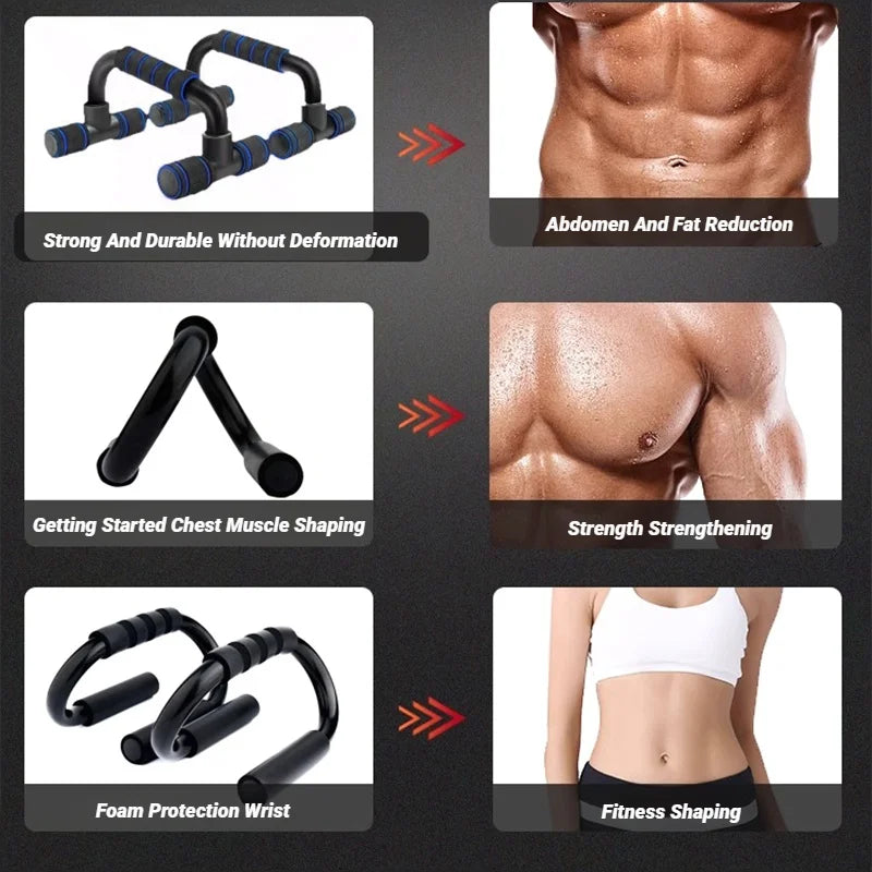2 stuks antislip push-up H-vormige ondersteuningsstangstandaard voor thuisfitness, handgrepen voor push-upstangen, arm- en borstspiertrainingsbeugels