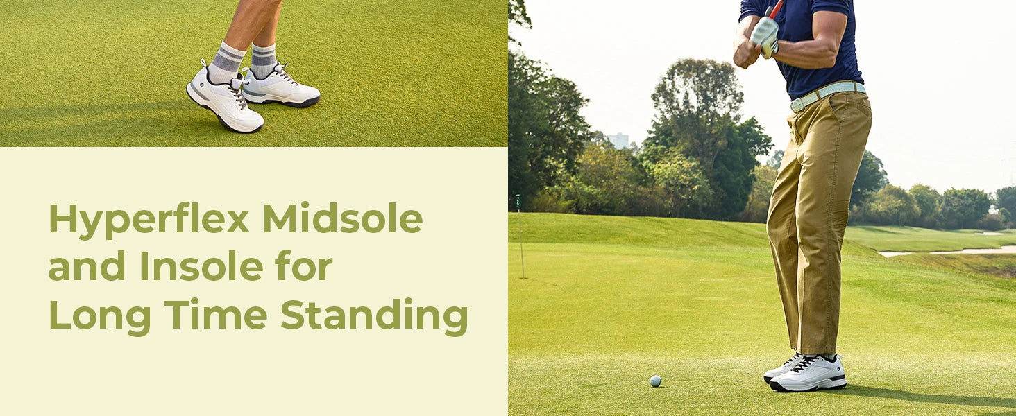 Men's Wide Golf Shoes Professional Outdoor Water Resistant Golf Shoes for Course with Spikes