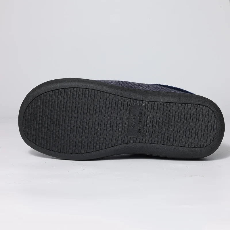 Men's Winter Warm Cotton Shoes Soft Memory Foam Casual Indoor Flat Slides Short Plush Male Fluffy Home Slippers