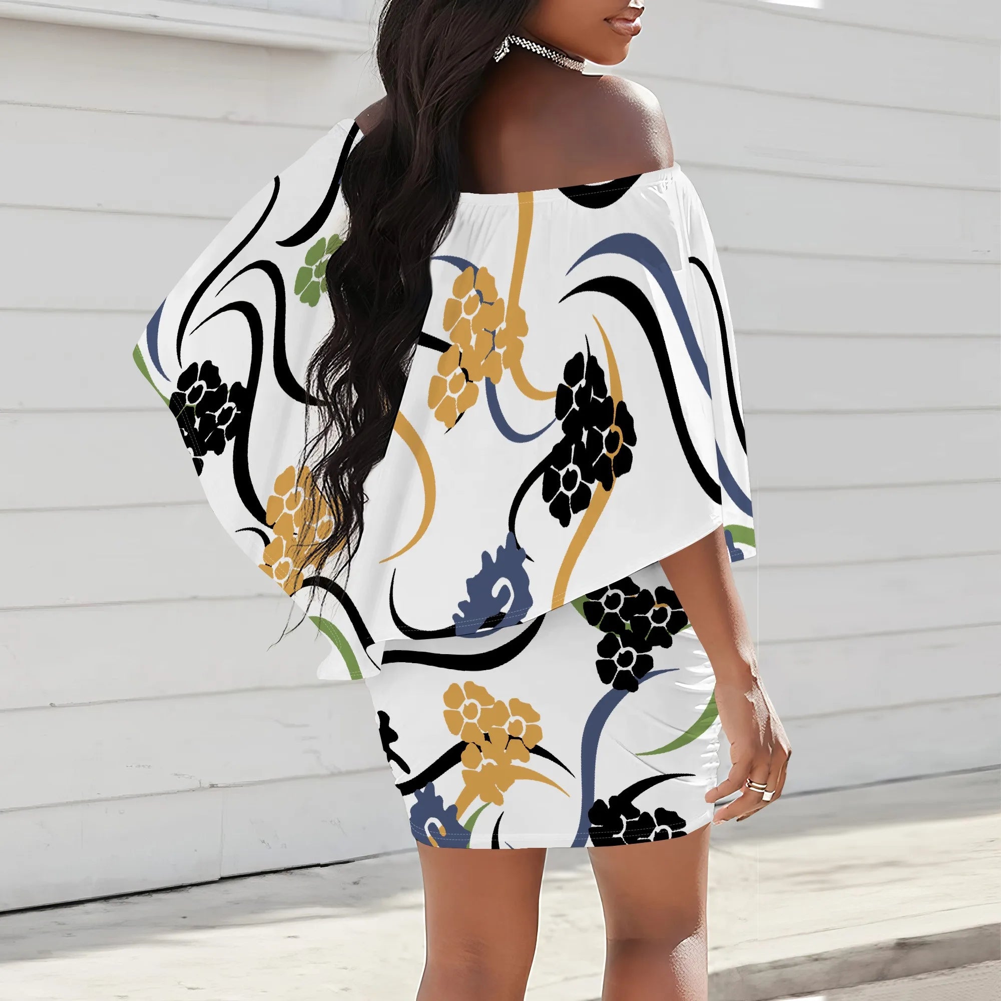 Off Shoulder Rainbow Leopard Print Dress Women Colorful Animal Pattern Clubwear Bodycon Dress