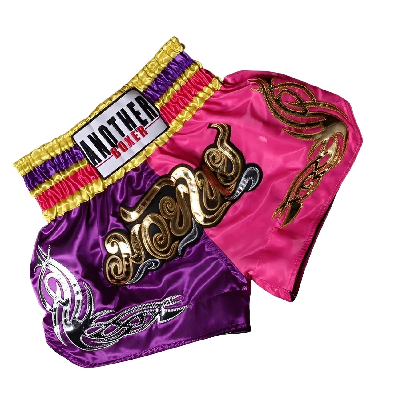 ANOTHERBOXER Muay Thai Shorts – Embroidered MMA Kickboxing & Sanda Fight Shorts for Men Martial Arts Training